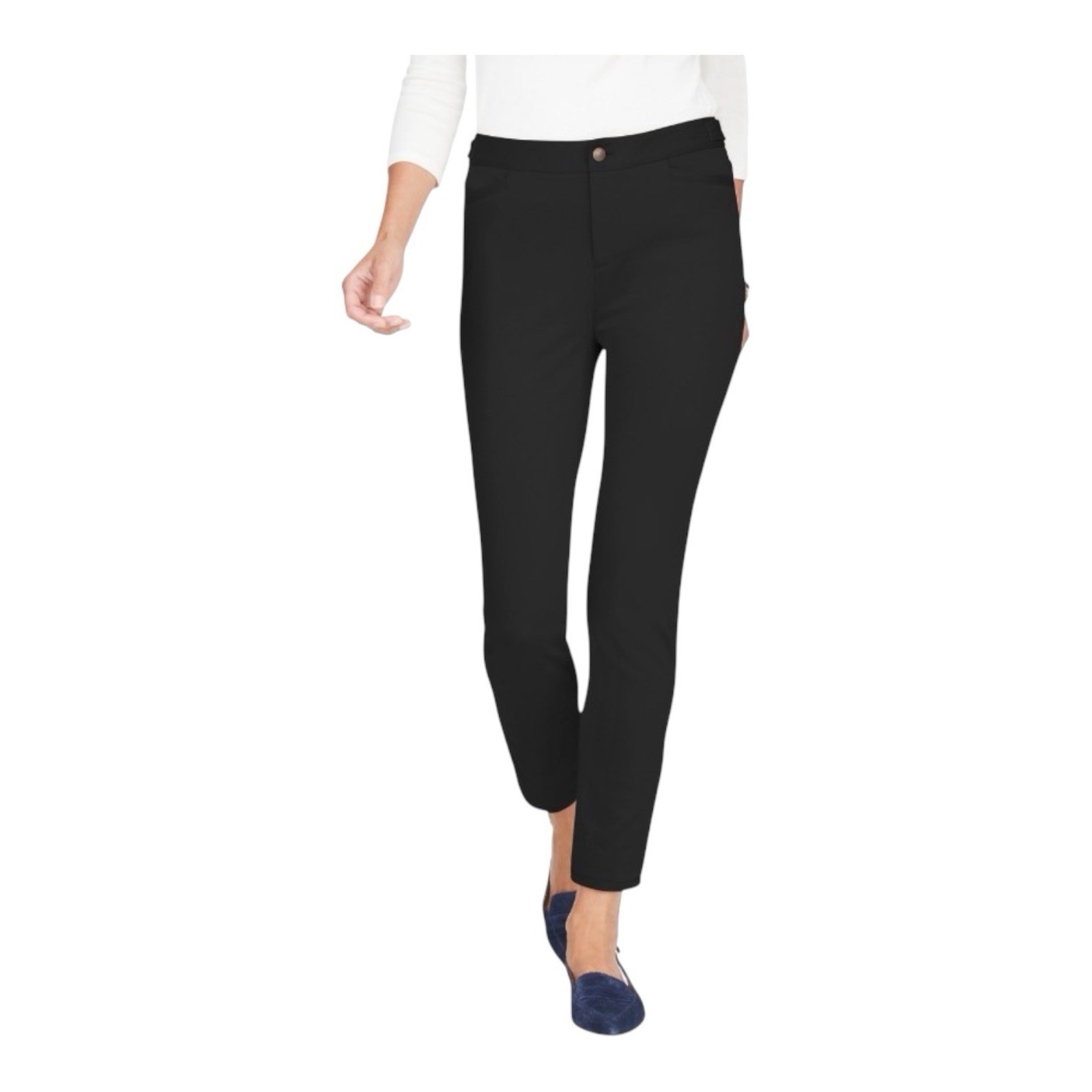 Talbots Pants Lexington Ankle Womens Size 8 Black Stretch Equestrian Rayon